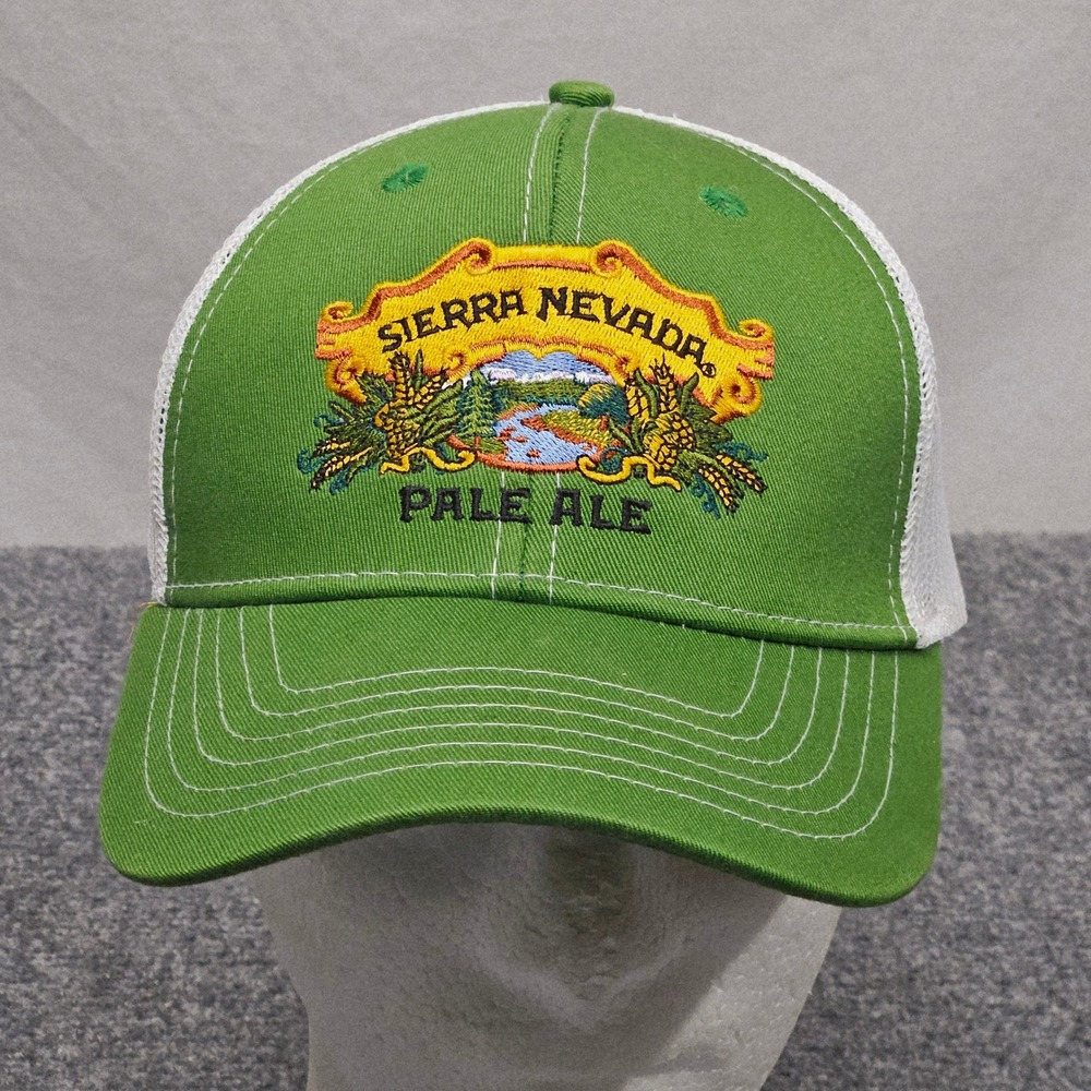 Sierra Nevada Pale Ale Beer Cap Trucker Hat‎ Green White Brewery Drinking Craft